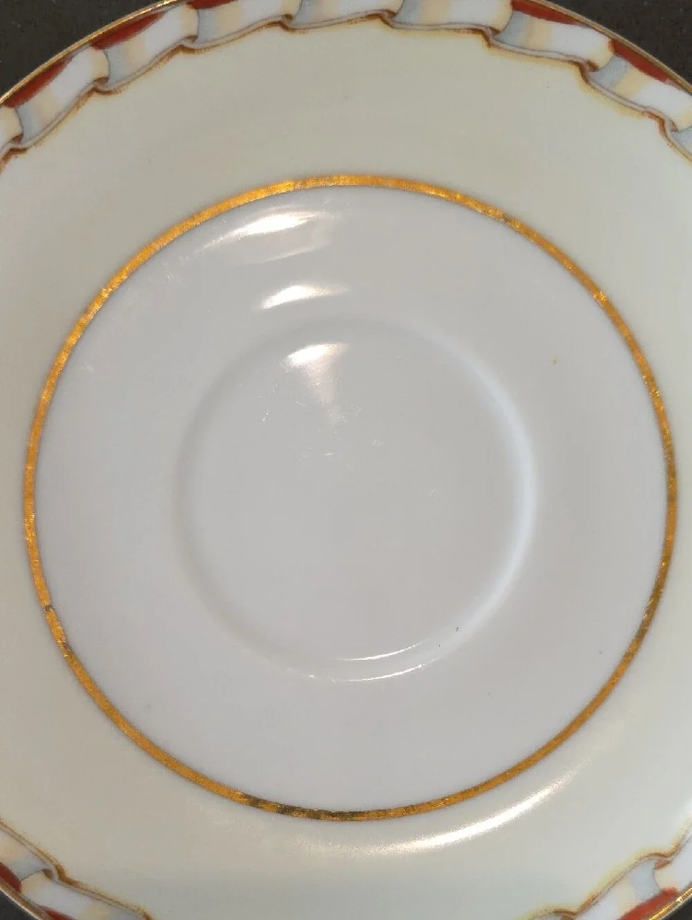 Mikado Porcelain Tea Cup and Saucer Set with Pink Floral Accents and Gold Trim